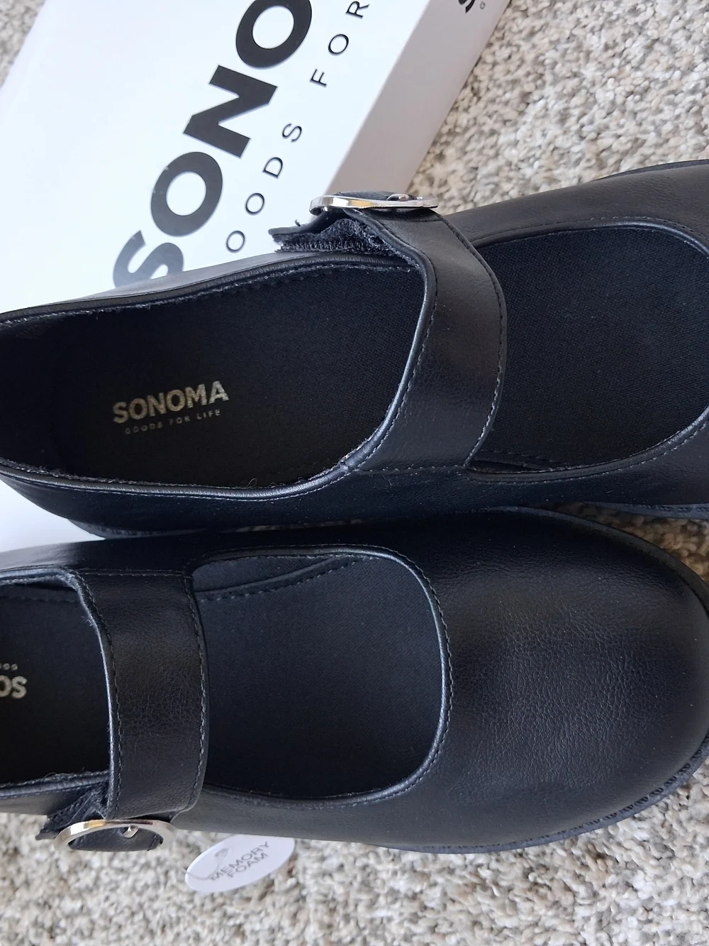 Sonoma Black Mary Jane Strap Flats